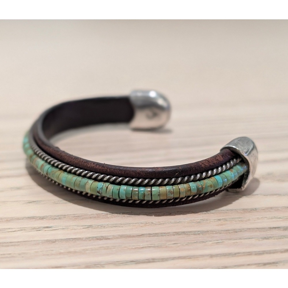 Vintage Southwestern Bracelet Charlie Favour Sterling Turquoise artisan Cuff